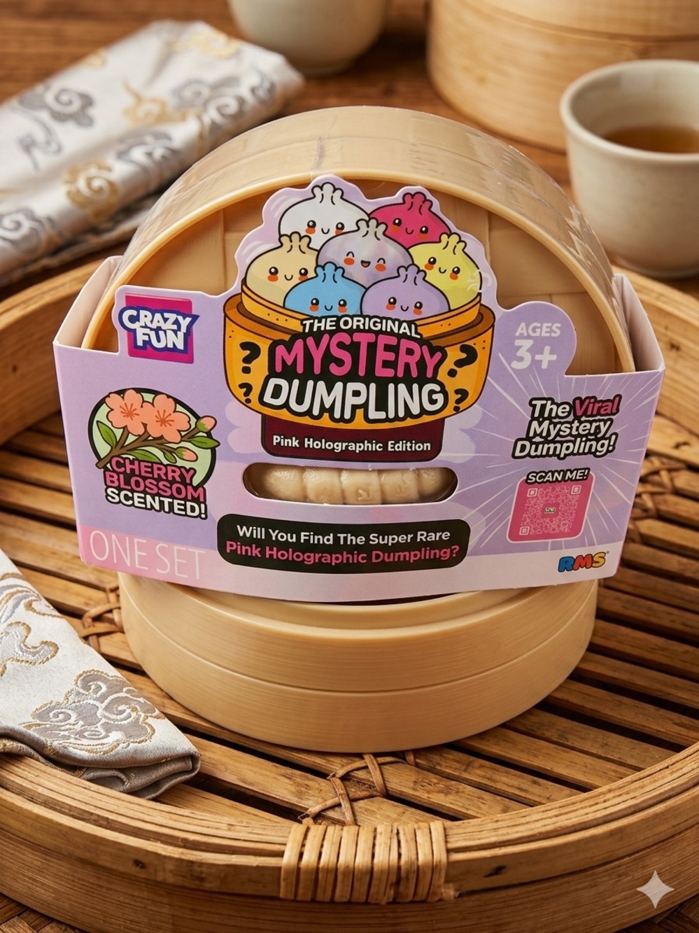 Mystery Dumpling Pink Holographic Edition - Cherry Blossom Scented Party Favor - Picture 2 of 5